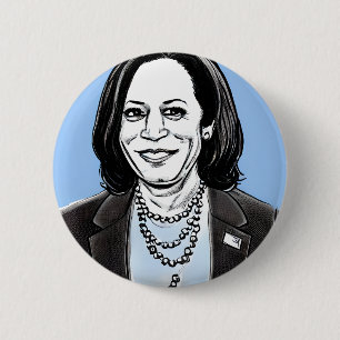 Kamala Harris Karikatur Politische Button
