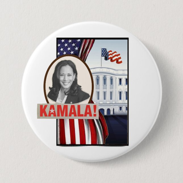 Kamala Harris kommt ins Weiße Haus! Button (Vorderseite)
