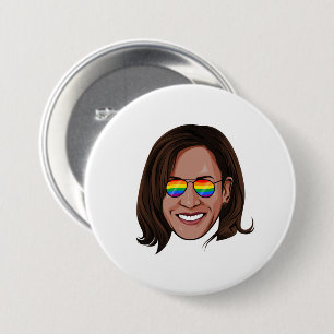 Kamala Harris - Kopf bei Aviators Rainbow Button