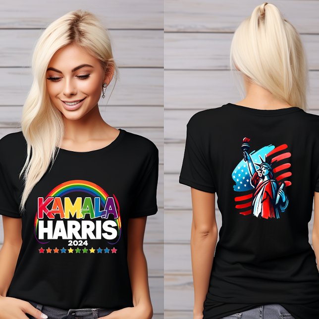 "Kamala Harris" Lebhafter Regenbogen Tri-Blend Shirt (Von Creator hochgeladen)