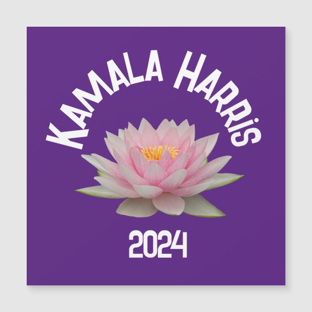 Kamala Harris Lotus 2024 Magnetkarte (Vorderseite)