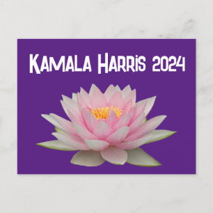 Kamala Harris Lotus 2024 Postkarte