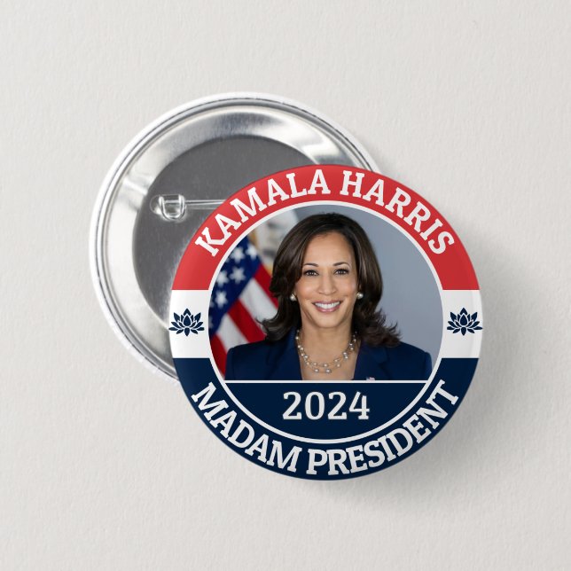 KAMALA HARRIS MADAM PRÄSIDENT BUTTON (Vorne & Hinten)