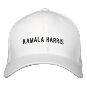 Kamala Harris minimalistische Typografie Schwarz-w Bestickte Baseballkappe