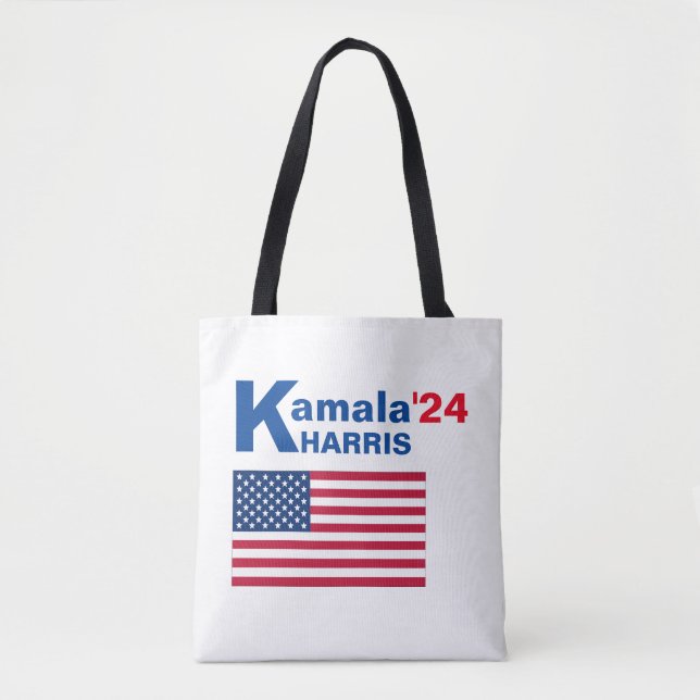 Kamala Harris mit amerikanischer Flagge (Vorderseite)
