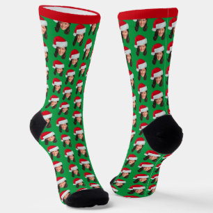 Kamala Harris mit Weihnachts-Weihnachtsmannmütze - Socken