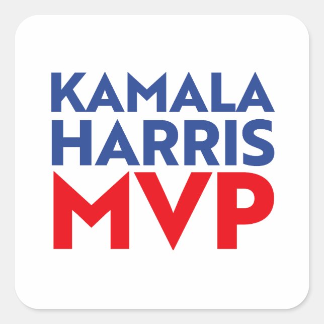 Kamala Harris MVP 2024 Quadratischer Aufkleber (Vorderseite)