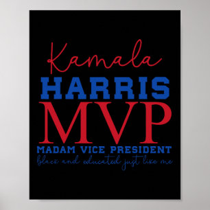 Kamala Harris Mvp Vizepräsidentin Black and E Poster