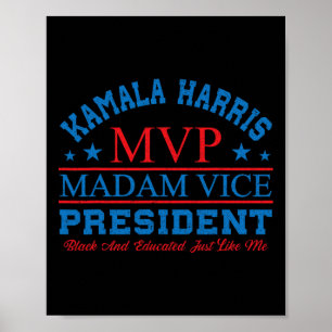 Kamala Harris Mvp Vizepräsidentin Black and E Poster