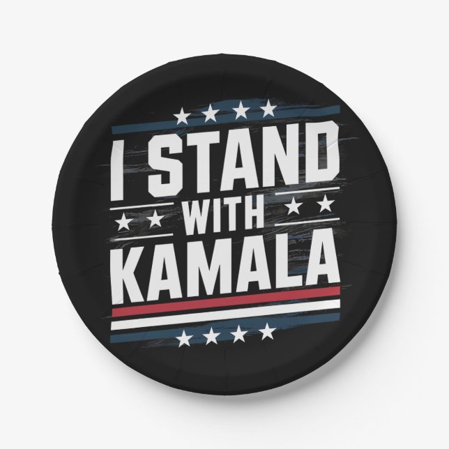 Kamala Harris Pappteller (Vorderseite)