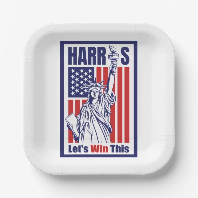 Kamala Harris Pappteller (Vorderseite)