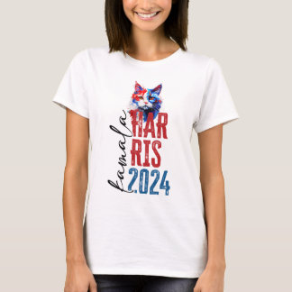 Kamala Harris Patriotic Cat T - Shirt