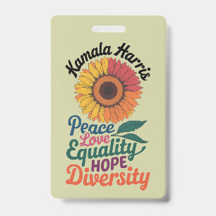 Kamala Harris Peace Liebe Equality Hope Diversity Ausweis