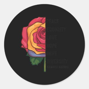 Kamala Harris Peace Liebe Equality Hope Diversity Runder Aufkleber