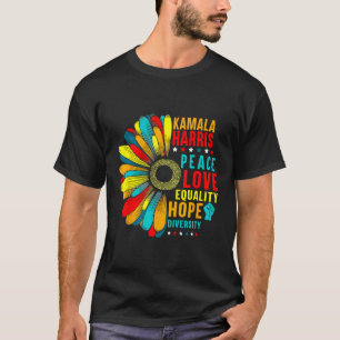 Kamala Harris Peace Liebe Equality Hope Diversity T-Shirt