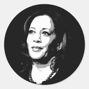 Kamala Harris Portrait Print Runder Aufkleber