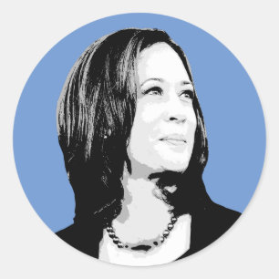 Kamala Harris Portrait Print Runder Aufkleber