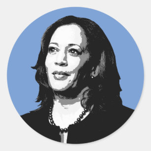 Kamala Harris Portrait Print Runder Aufkleber
