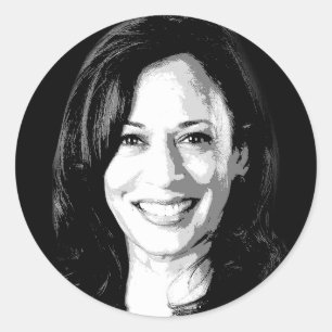 Kamala Harris Portrait Print Runder Aufkleber
