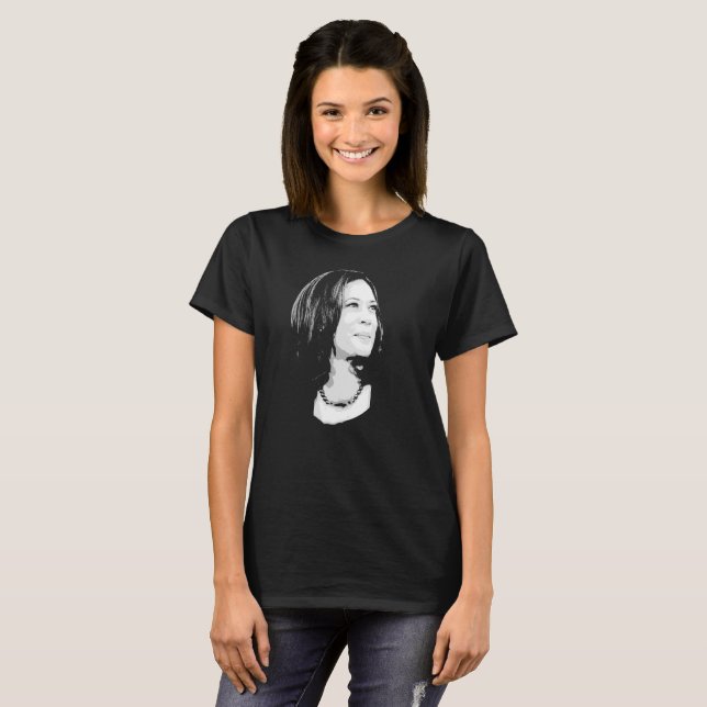 Kamala Harris Portrait T-Shirt (Vorne ganz)