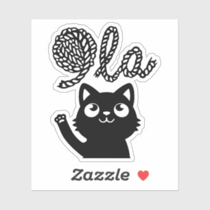 Kamala Harris Präsident 2024 Comma La Cat and Yarn Aufkleber