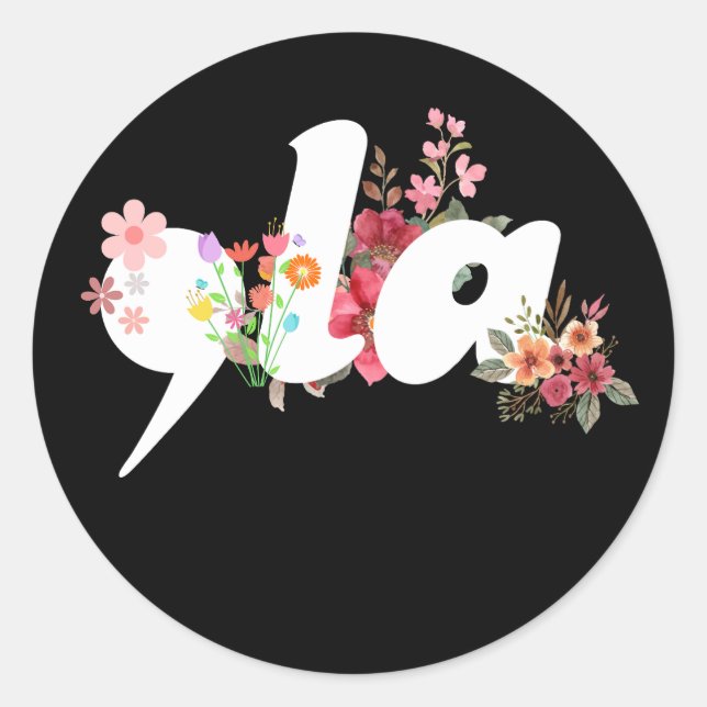 Kamala Harris Präsident Blume - Comma la Floral Runder Aufkleber (Vorderseite)