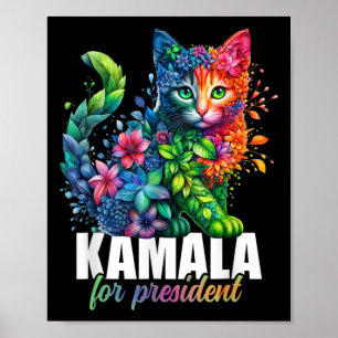 Kamala Harris, Präsident der Niedlichen Katze, Flo Poster
