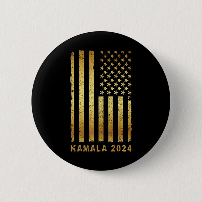 Kamala Harris Präsident Kampagne 2024 Retro Vintag Button (Vorderseite)