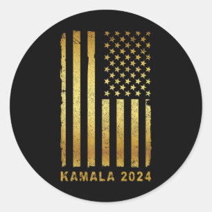 Kamala Harris Präsident Kampagne 2024 Retro Vintag Runder Aufkleber
