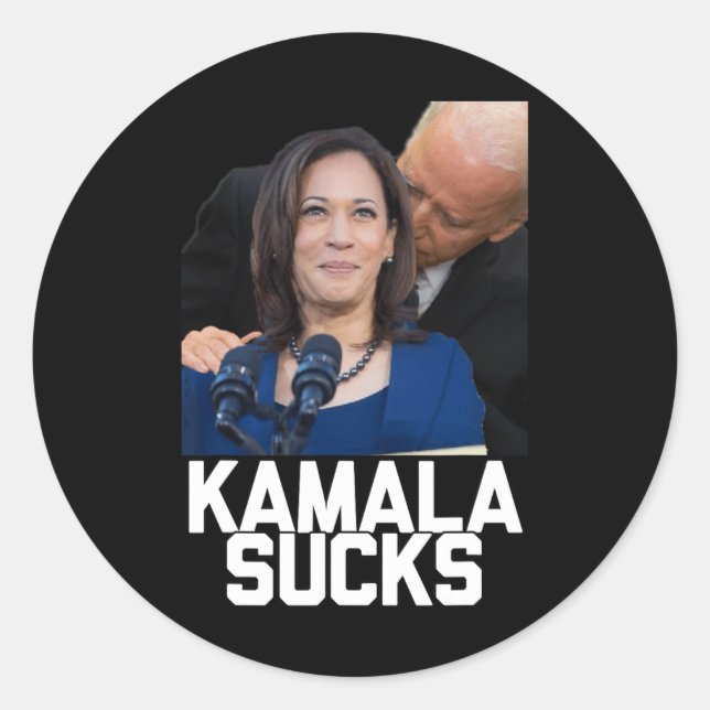 Kamala Harris Präsident Wahl 2024 Trump Hallow Runder Aufkleber (Vorderseite)