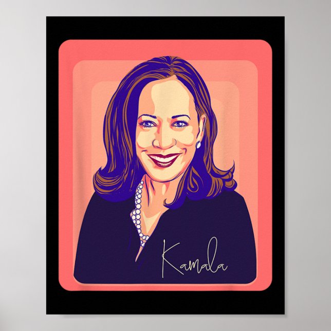 Kamala Harris Präsidentin Pop Art Portrait Poster (Vorne)
