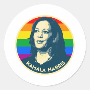 KAMALA HARRIS PRIDE ABZEICHEN RUNDER AUFKLEBER