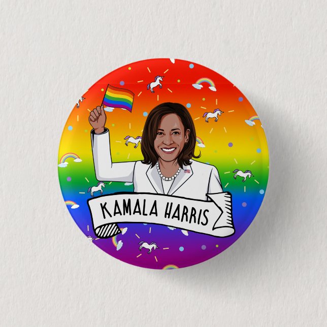 Kamala Harris Pride Button (Vorderseite)