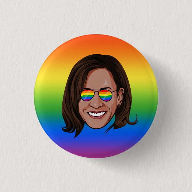 Kamala Harris Pride Holiday Button (Vorderseite)