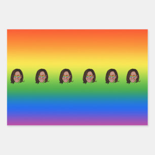 Kamala Harris Pride Holiday Geschenkpapier Set