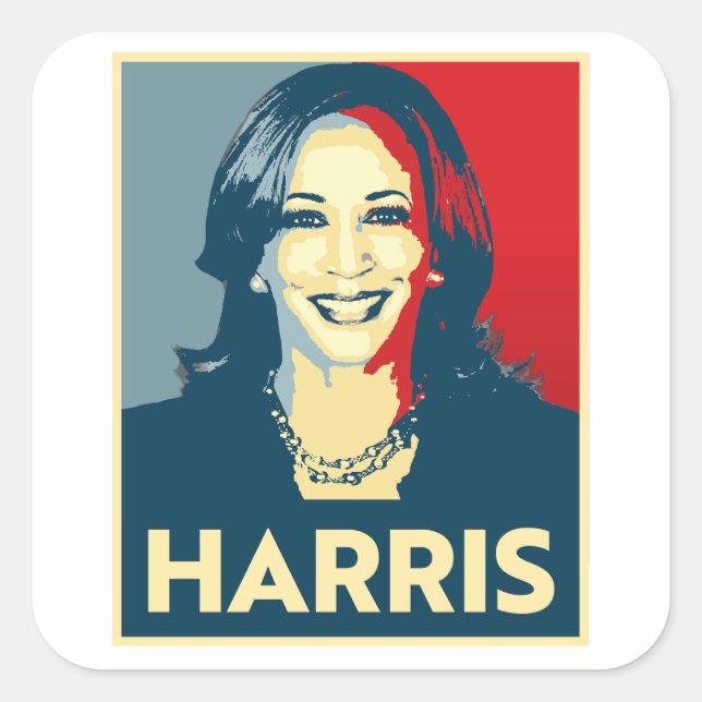 Kamala Harris Quadratischer Aufkleber (Vorderseite)