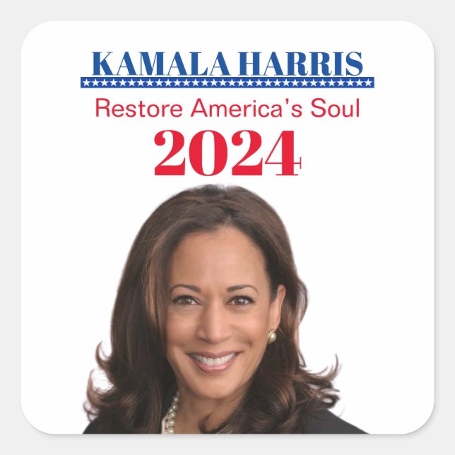 Kamala Harris Quadratischer Aufkleber (Vorderseite)