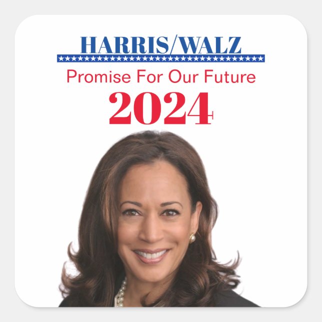 Kamala Harris Quadratischer Aufkleber (Vorderseite)