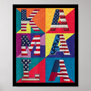 Kamala Harris Quilted zeigen Ihre Unterstützung fü Poster
