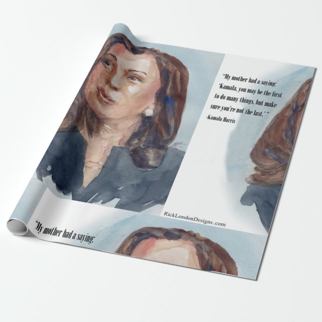 Kamala Harris & Quote Geschenkpapier (Ungerollt)