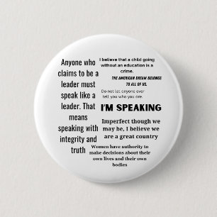 Kamala Harris Quotes, Anti Trump Word Cloud Button