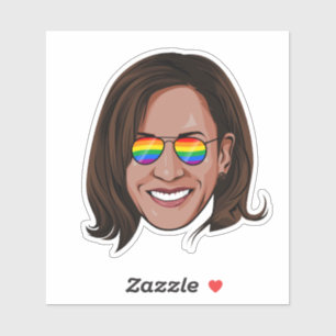 Kamala Harris Rainbow Sunglasses Aufkleber