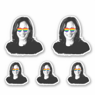 Kamala Harris Rainbow Sunglasses Aufkleber