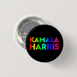 Kamala Harris Regenbogengradtypografie schwarz Button