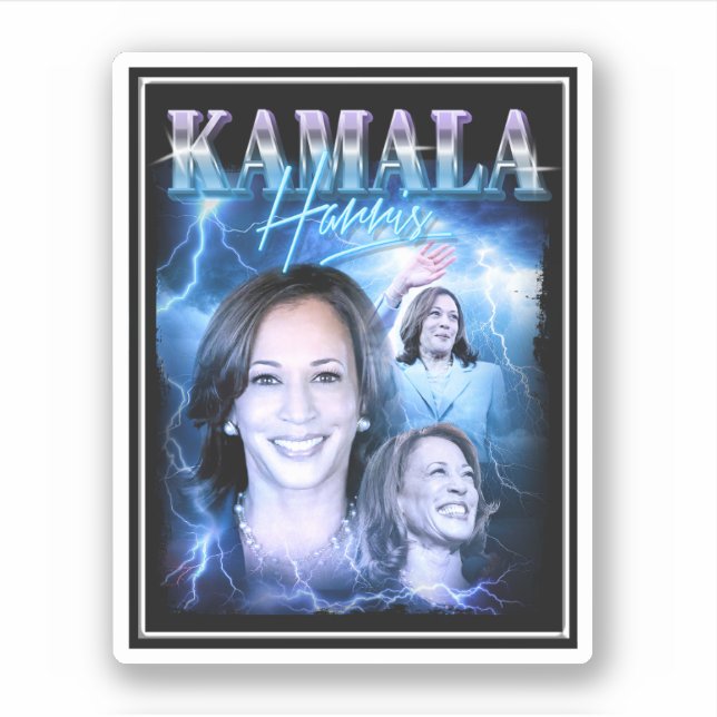 Kamala Harris Retro 90er Stil Aufkleber (Vorderseite)
