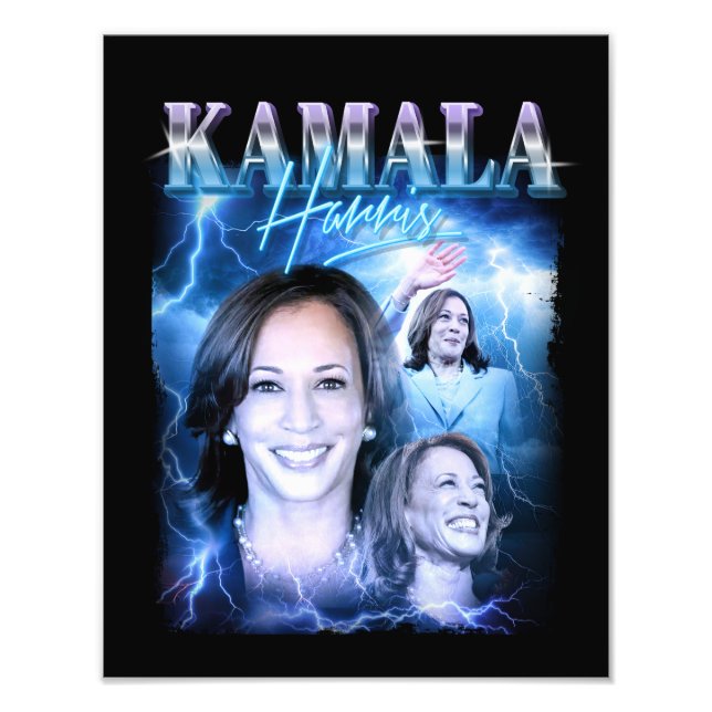 Kamala Harris Retro 90er Stil Fotodruck (Vorne)