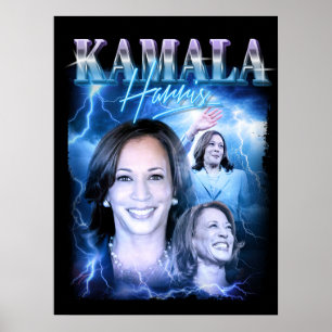 Kamala Harris Retro 90er Stil Poster