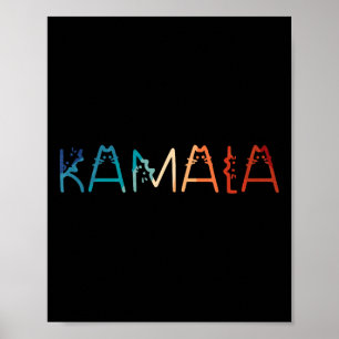 Kamala-harris Retro Cat Lettering Positiver Witz Poster