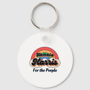 Kamala Harris Retro Rainbow Design Schlüsselanhänger