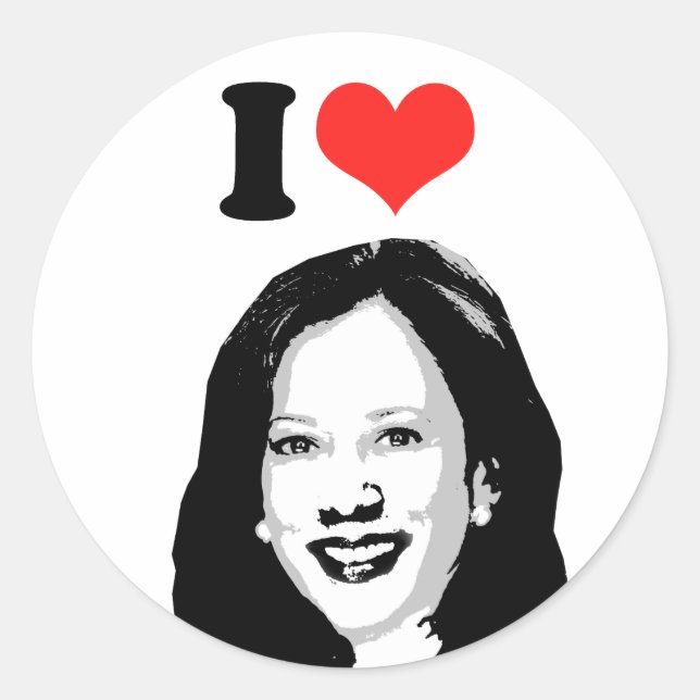 Kamala Harris Runder Aufkleber (Vorderseite)